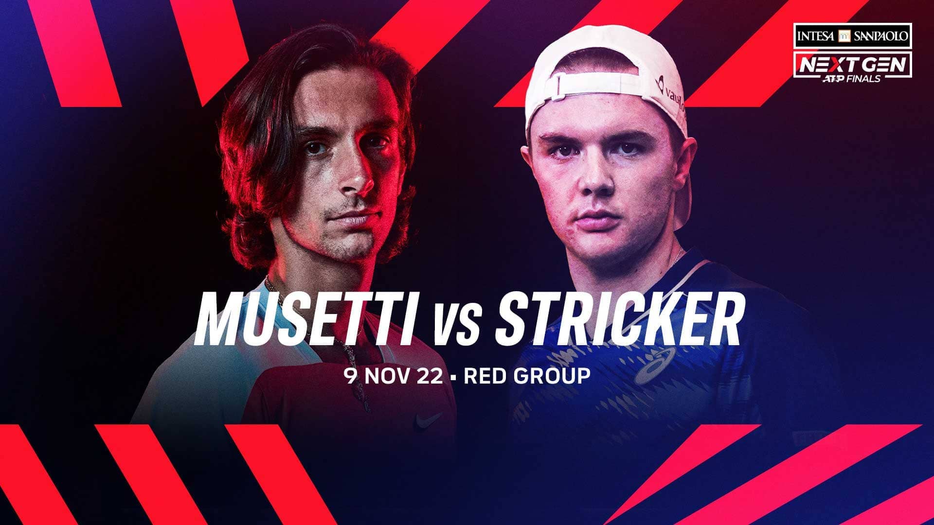 Lorenzo Musetti will face Dominic Stricker on Wednesday in Milan.