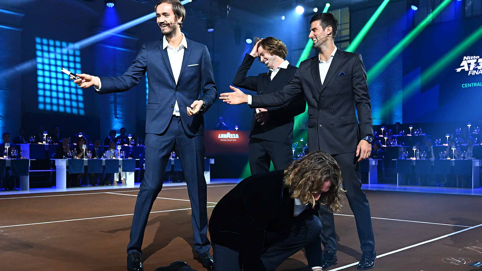 Los jugadores exhibieron sus mejores galas en la cena oficial de las Nitto ATP Finals este jueves.