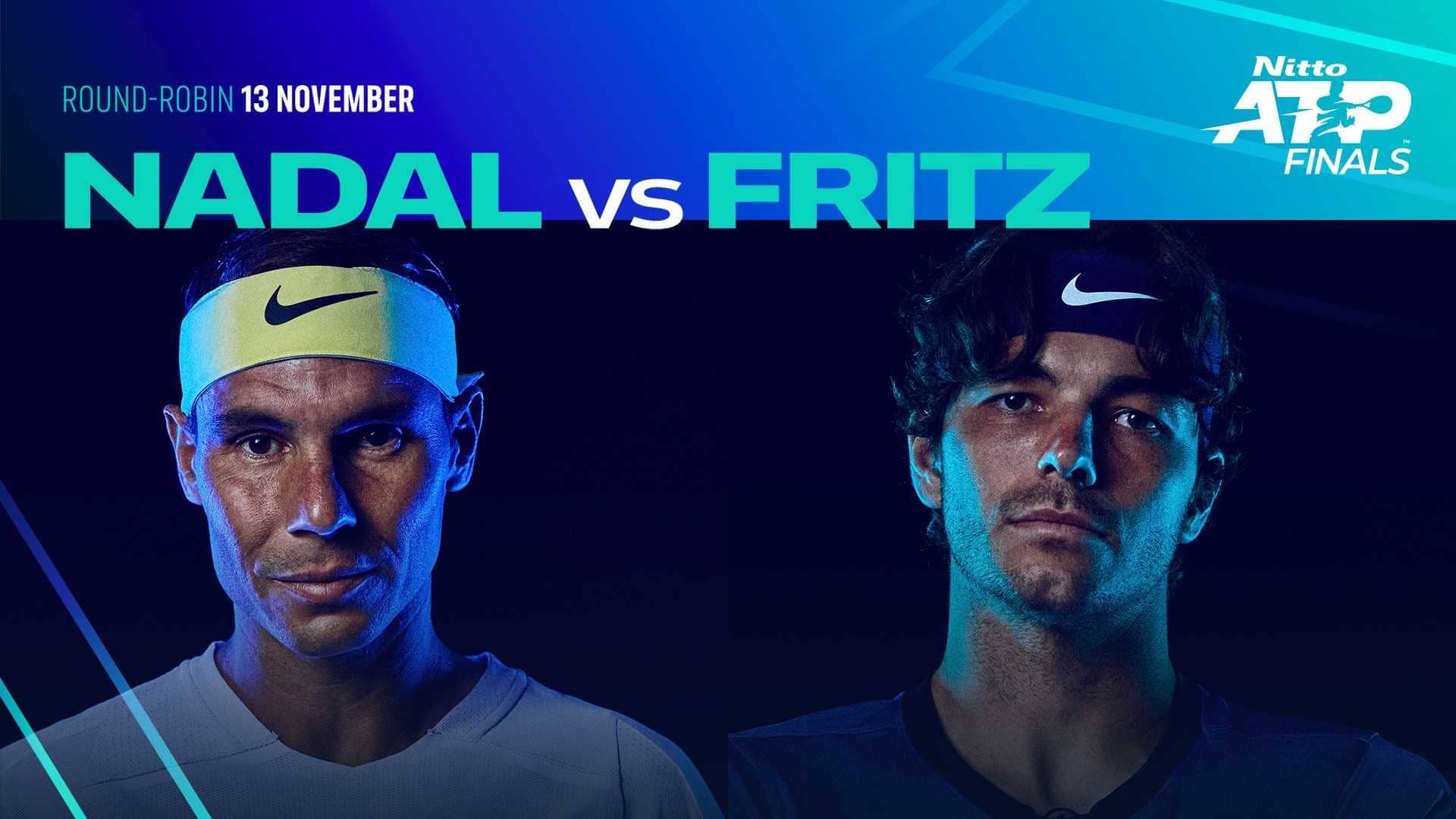 Rafael Nadal and Taylor Fritz meet for the third time this season on Sunday in Turin.