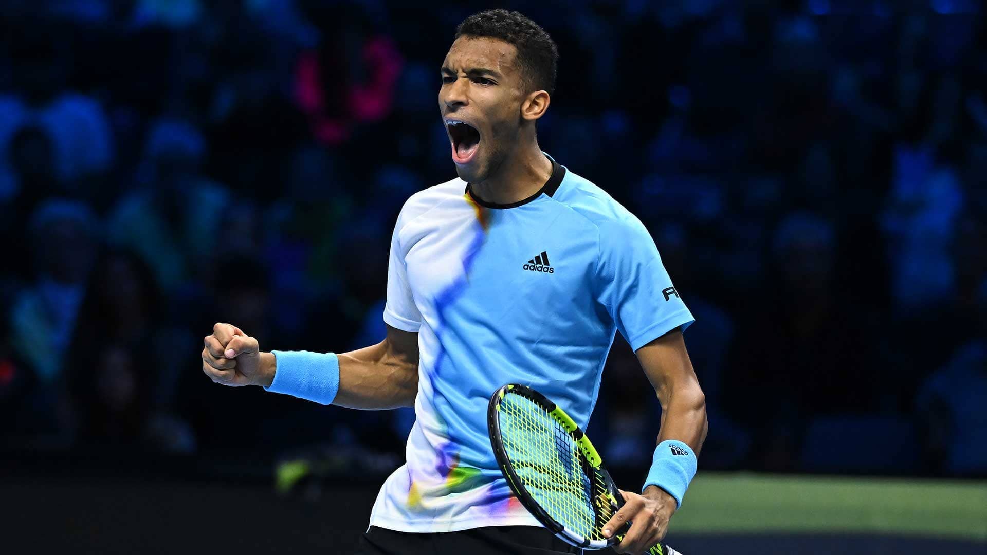 Felix Auger-Aliassime defeats Rafael Nadal on Sunday at the Nitto ATP Finals in Turin.