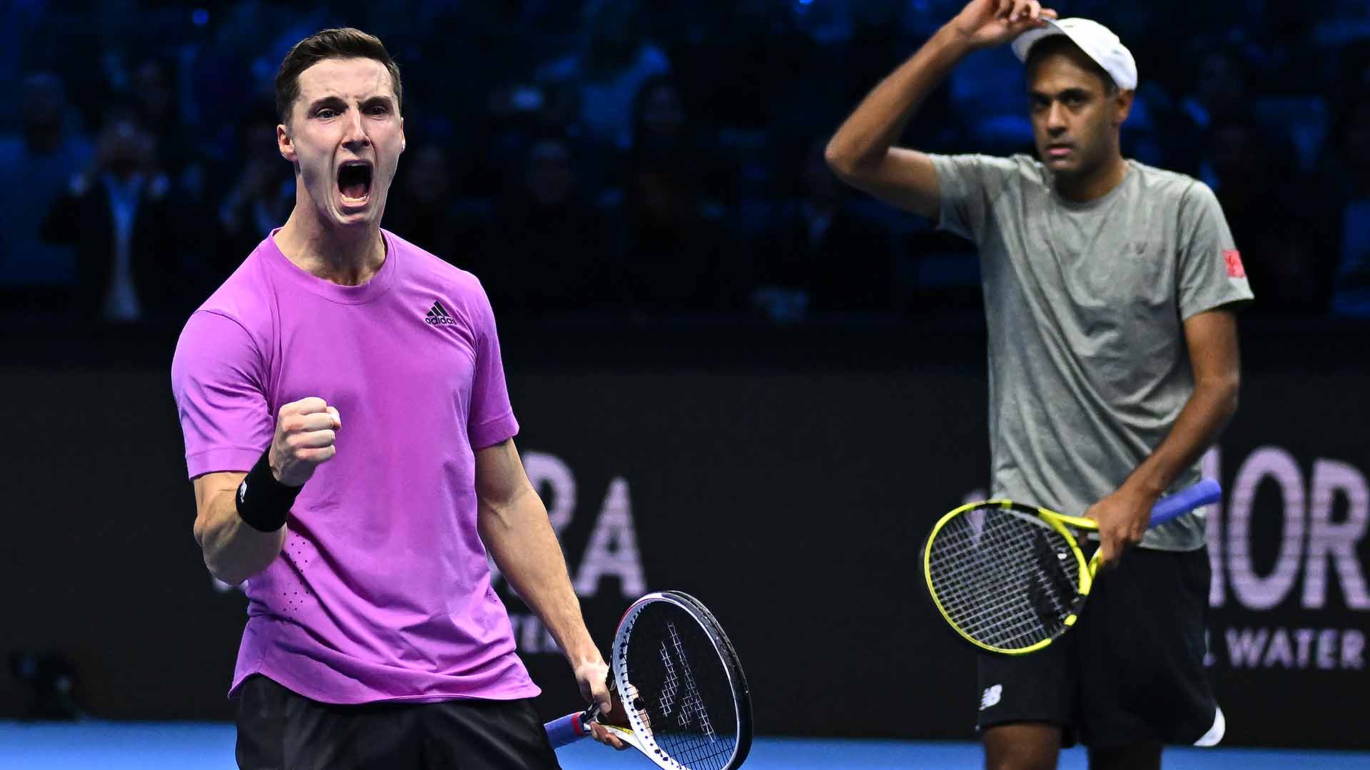 Joe Salisbury and Rajeev Ram play for a spot in the Nitto ATP Finals title match.