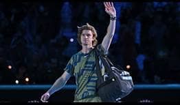 Andrey Rublev falls to Casper Ruud in the semi-finals of the Nitto ATP Finals on Saturday evening.
