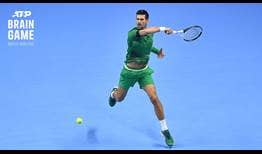 Novak Djokovic golpeó 51 derechas invertidas en la final de Turín.