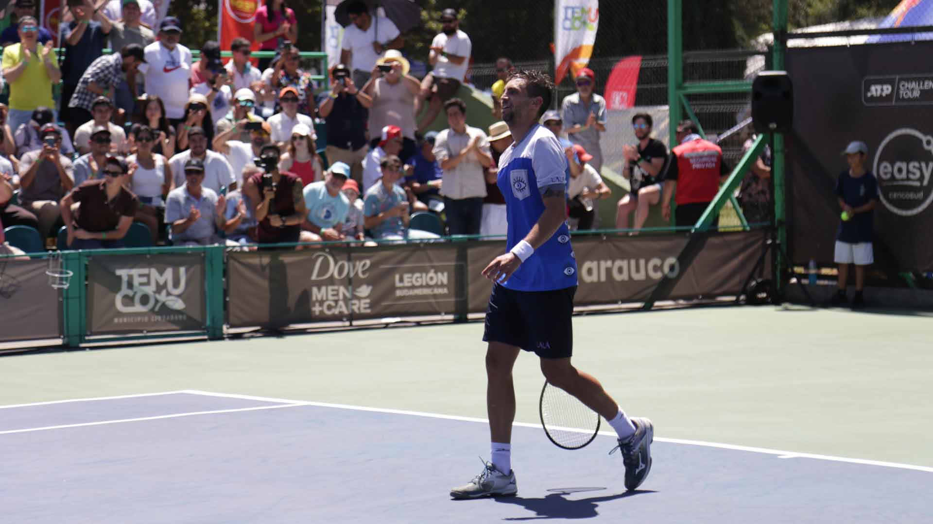 <a href='https://www.atptour.com/en/players/guido-andreozzi/a887/overview'>Guido Andreozzi</a> breathes a sigh of relief after winning the Temuco Challenger.