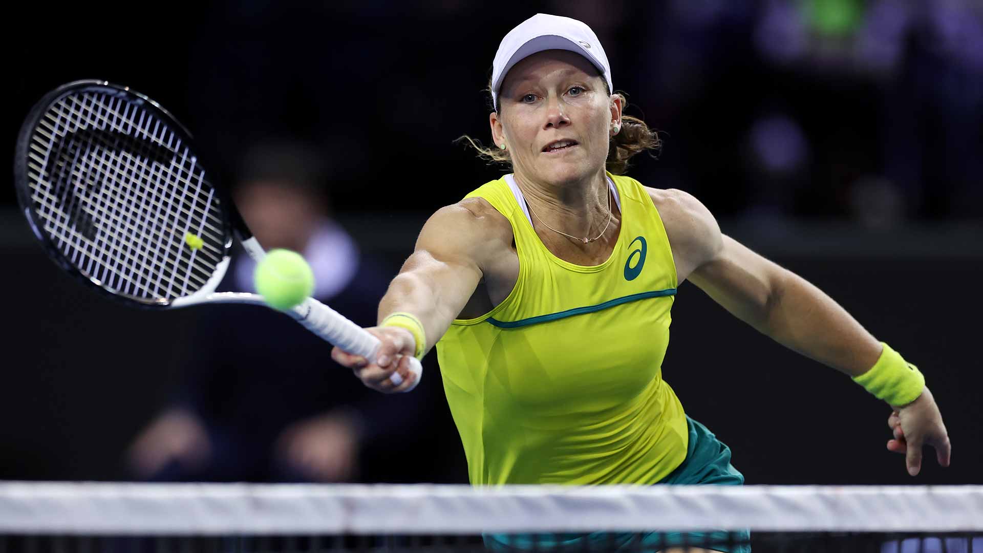 Sam Stosur in action for Australia in November at the Billie Jean King Cup Finals in Glasgow.