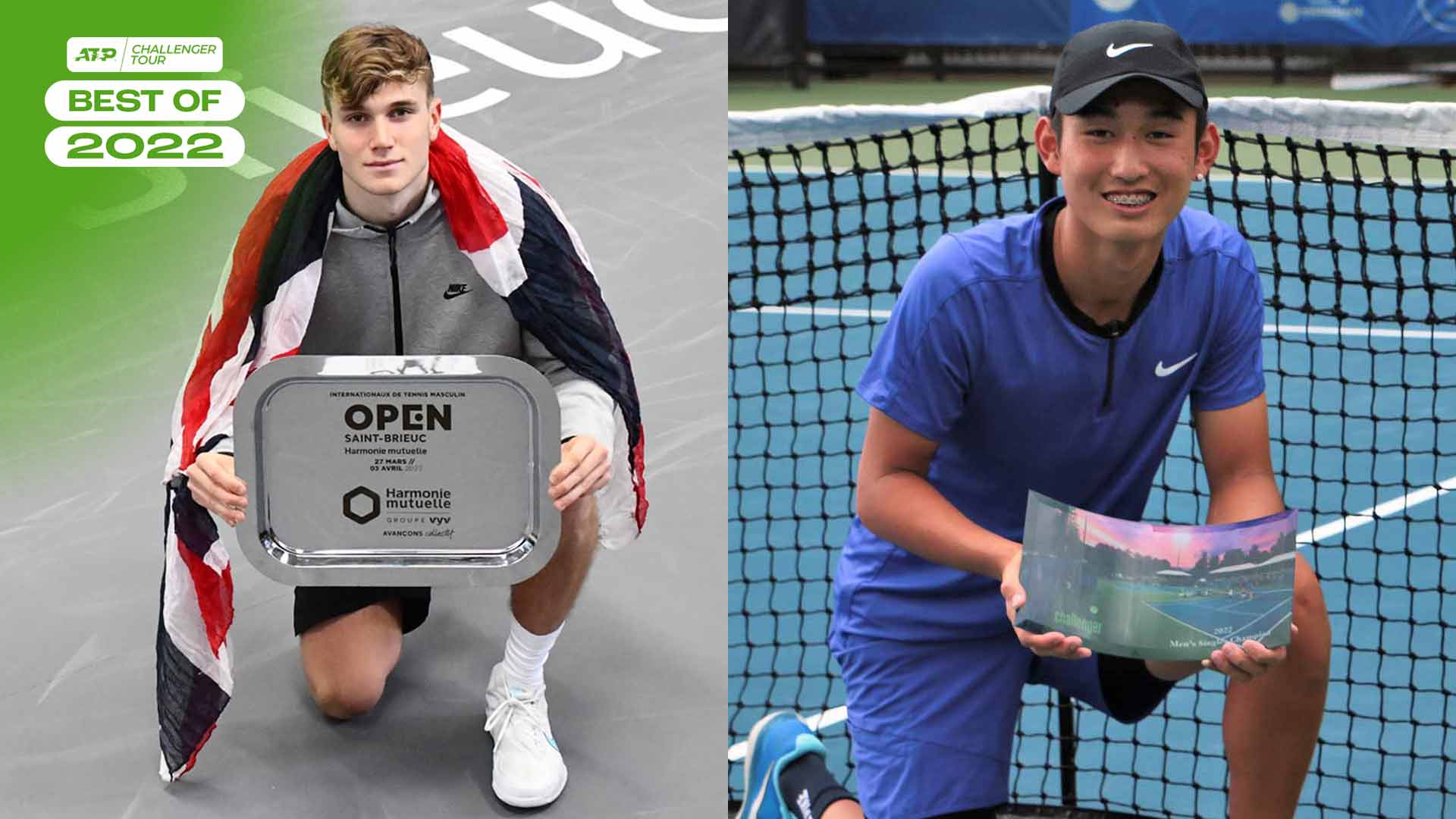 Jack Draper (left) and Shang Juncheng were among #NextGenATP youngsters to win a Challenger title this season.