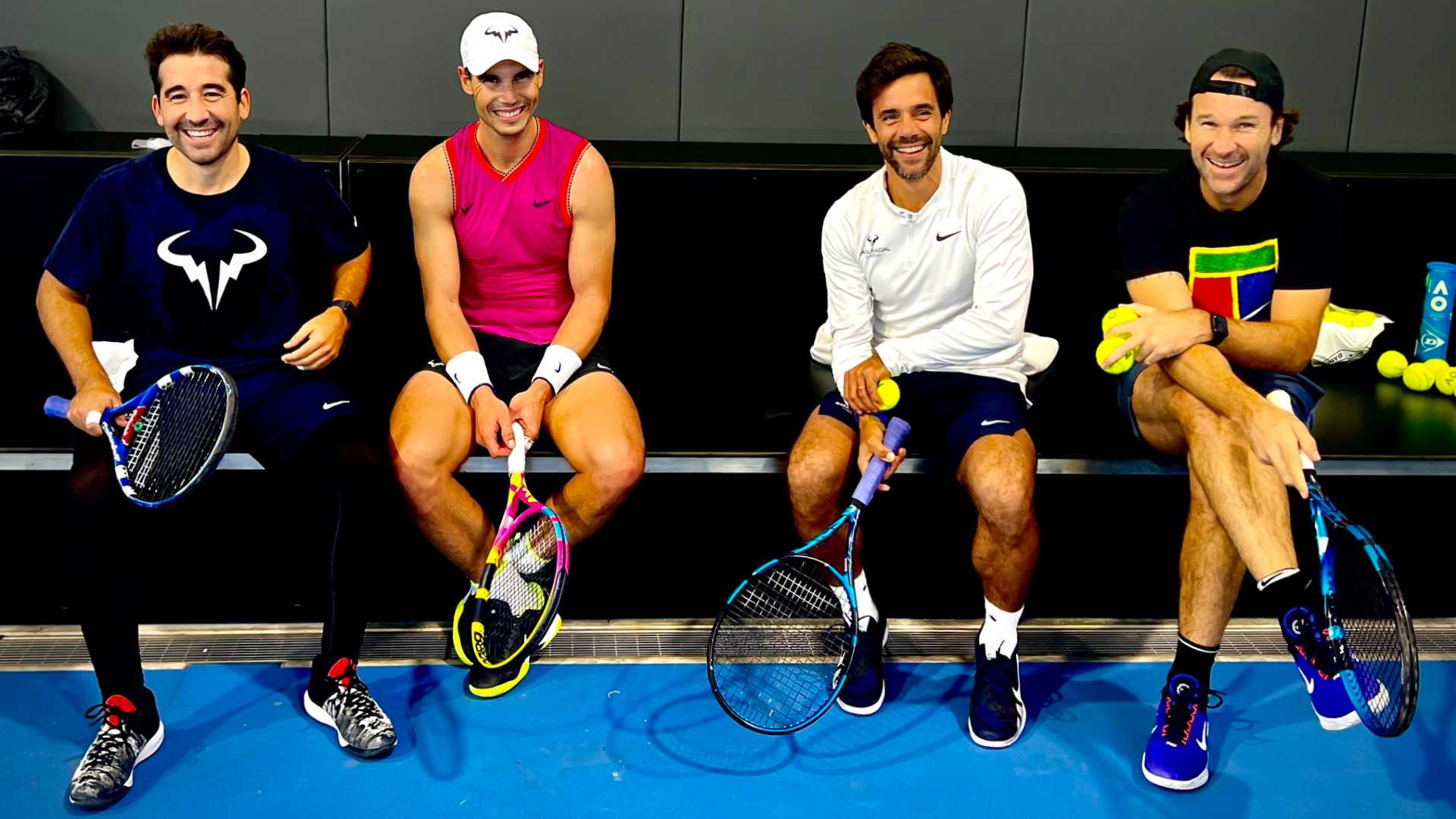 Gustavo Marcaccio (middle right) joins Rafael Nadal's team.