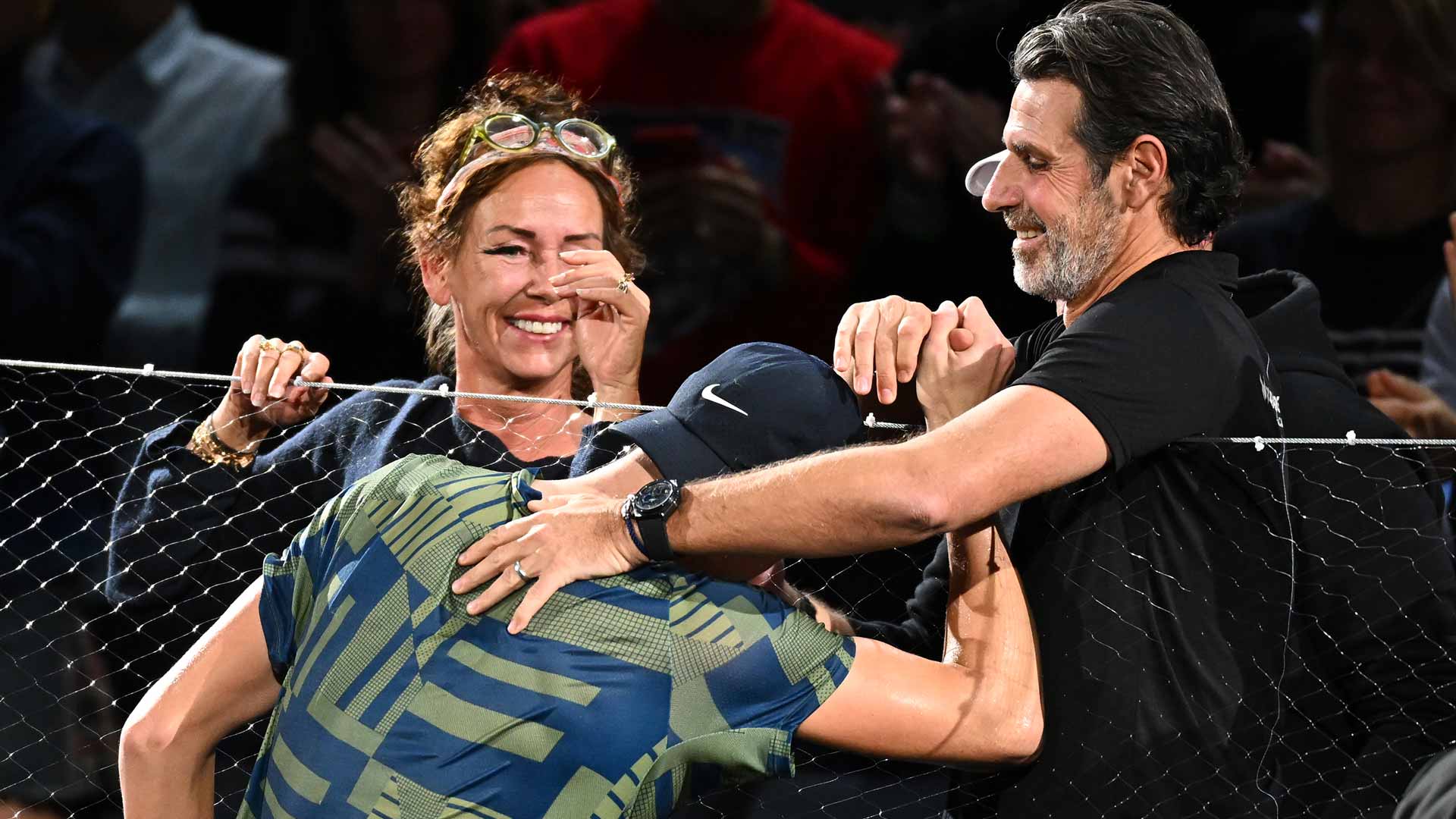 Patrick Mouratoglou congratulates Holger Rune after the Dane won the Rolex Paris Masters.