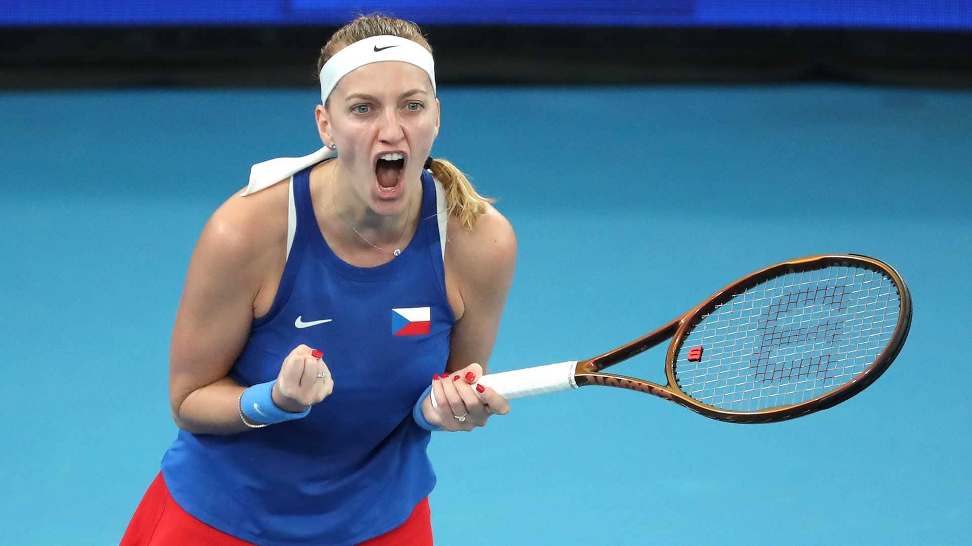 Petra Kvitova en acción en la jornada del domingo en Sídney.