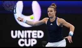 Maria Sakkari downs Petra Martic in straight sets on Wednesday at the United Cup in Perth.