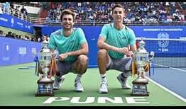 Belgians Sander Gille and Joran Vliegen claim the Pune title without dropping a set.