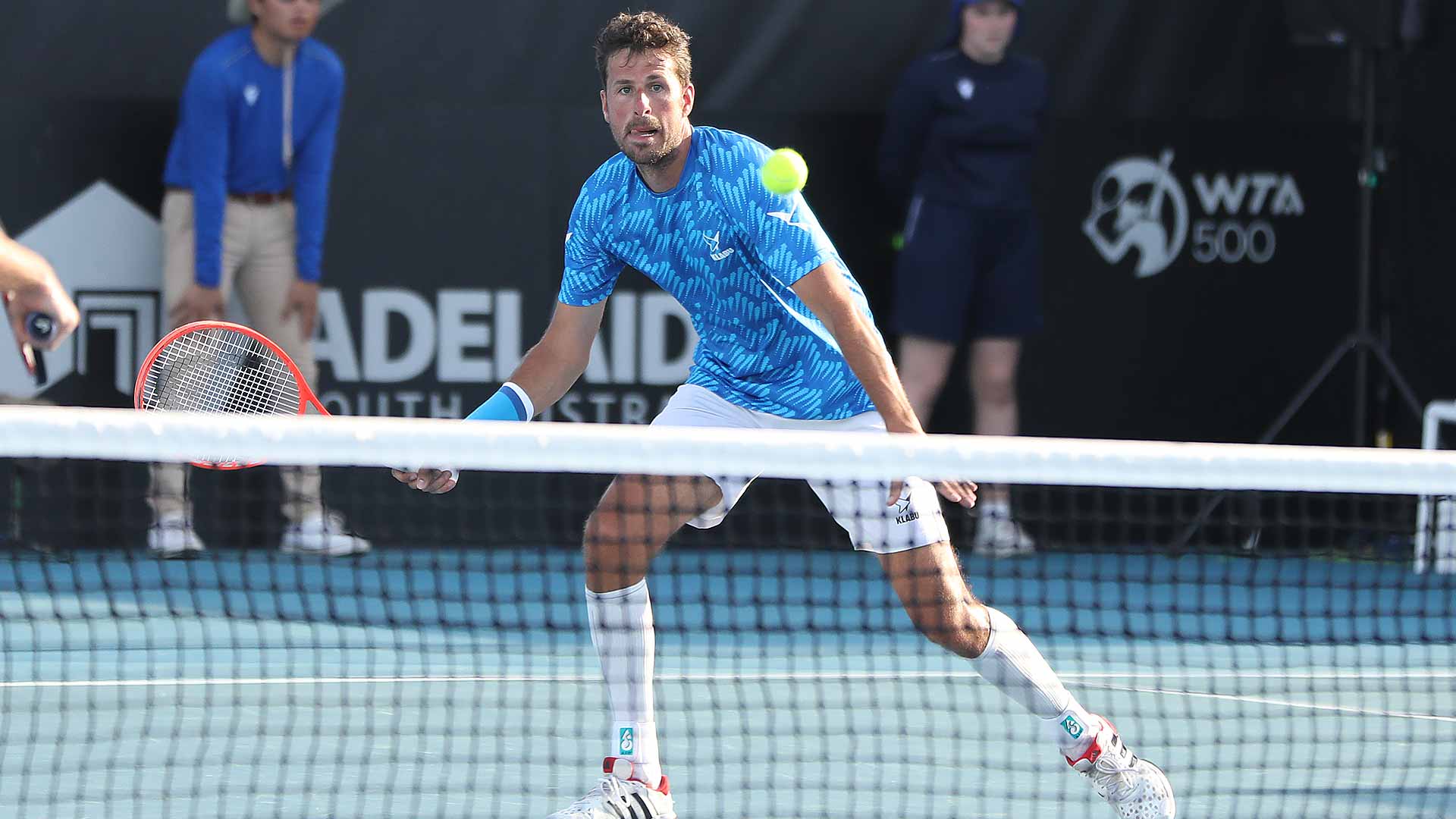 Robin Haase competes in his second match of the day on Tuesday in Adelaide.