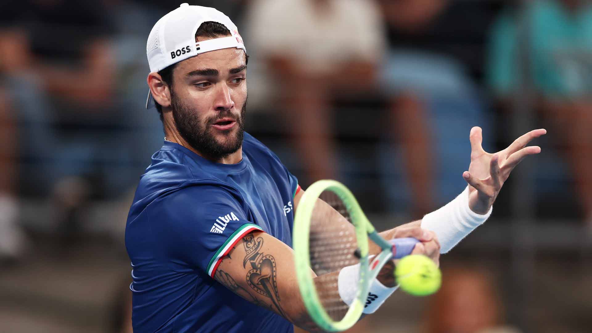 Matteo Berrettini in action at the 2023 United Cup.