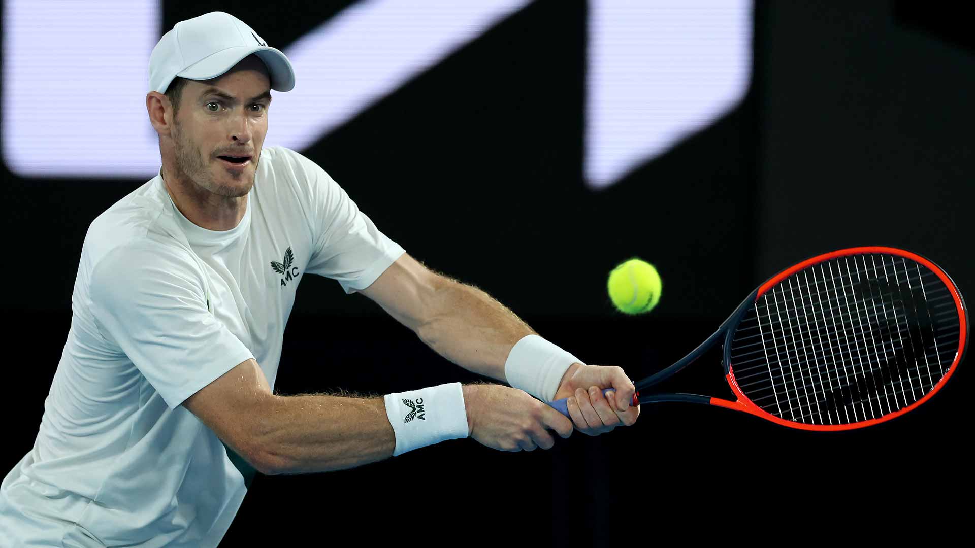 Andy Murray defeats Matteo Berrettini on Tuesday in Melbourne for his 50th Australian Open match win.