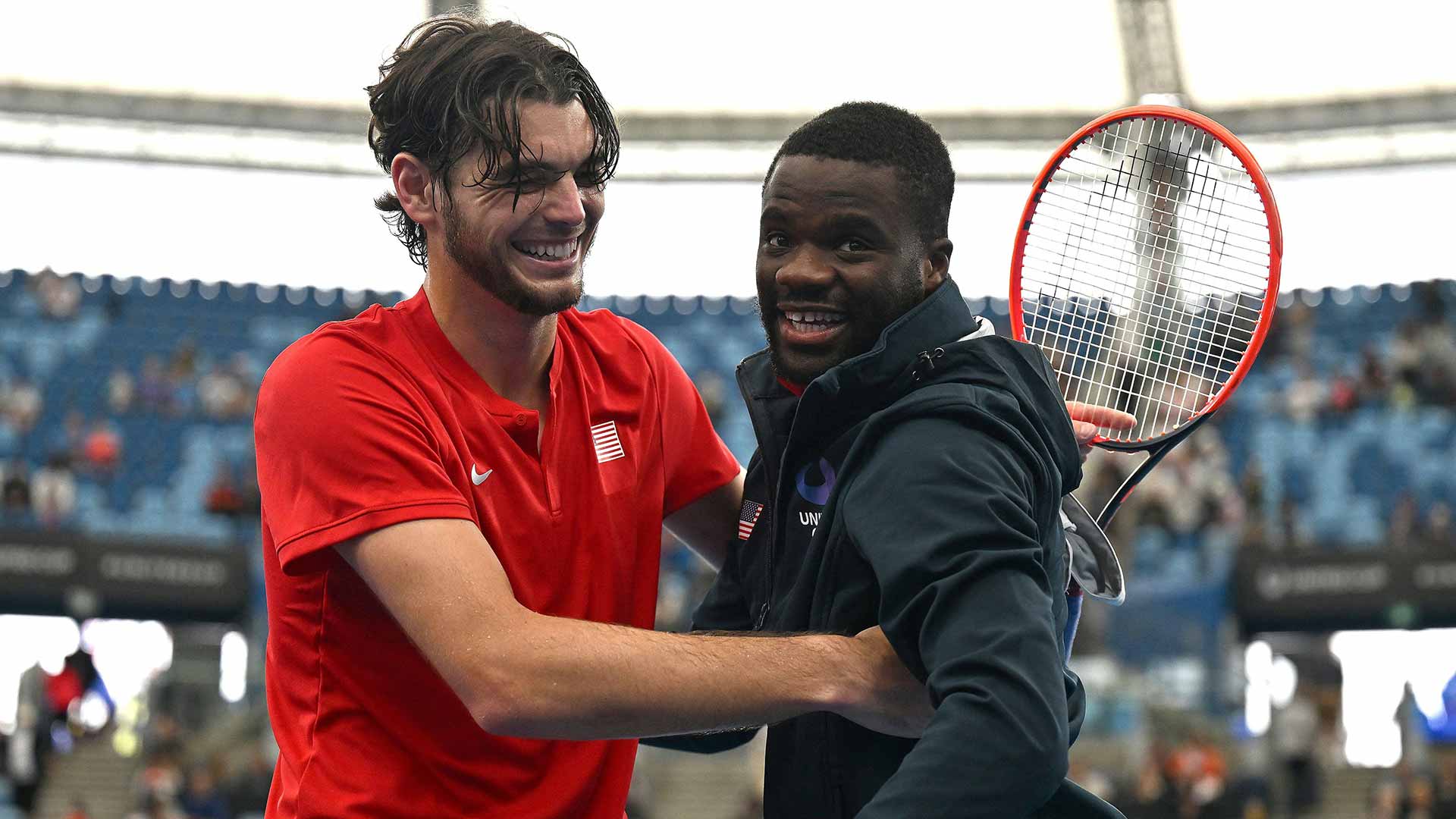 Taylor Fritz and Frances Tiafoe were teammates at the United Cup earlier this month.