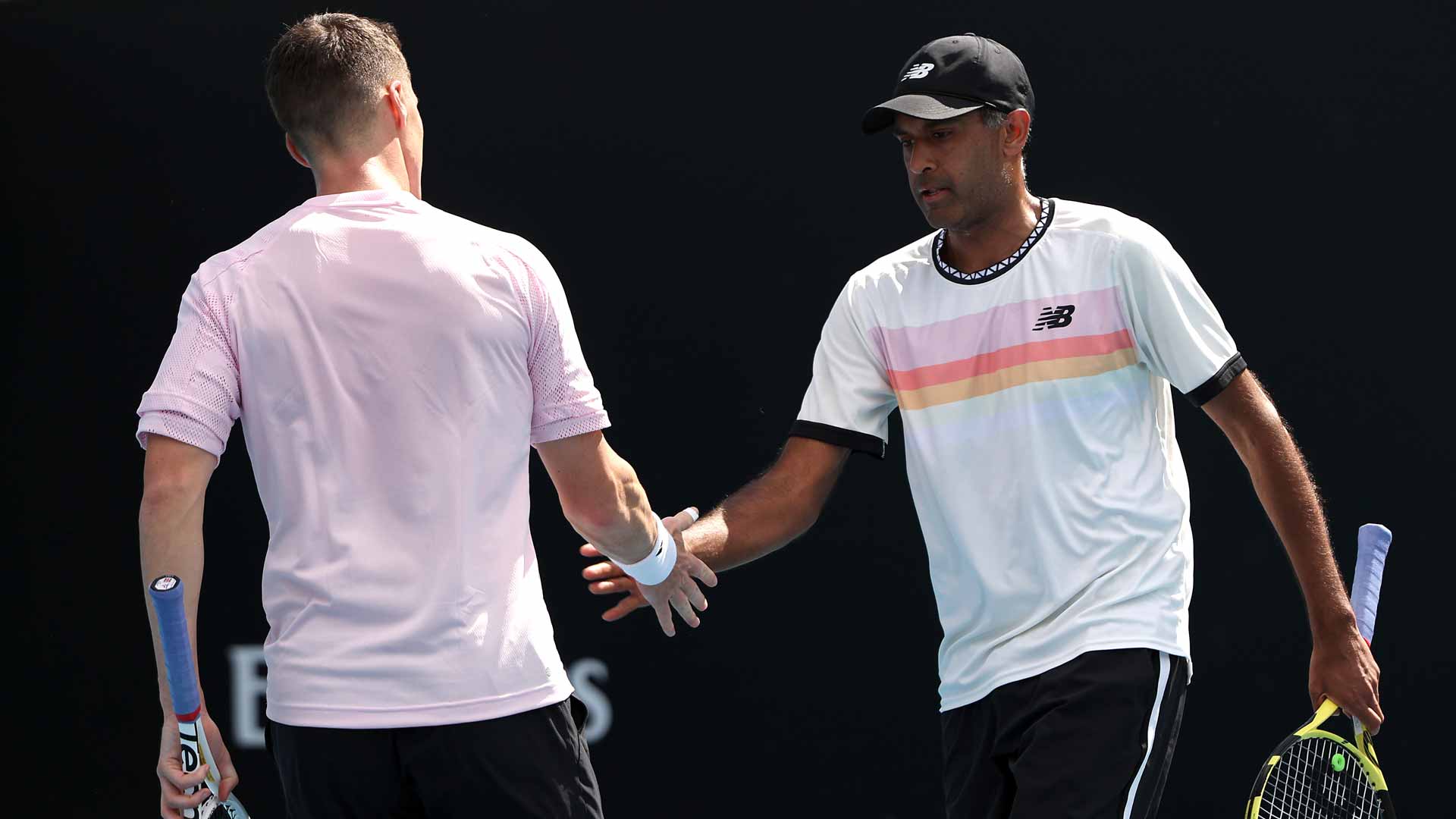 Joe Salisbury (left) and Rajeev Ram at the 2023 Australian Open.