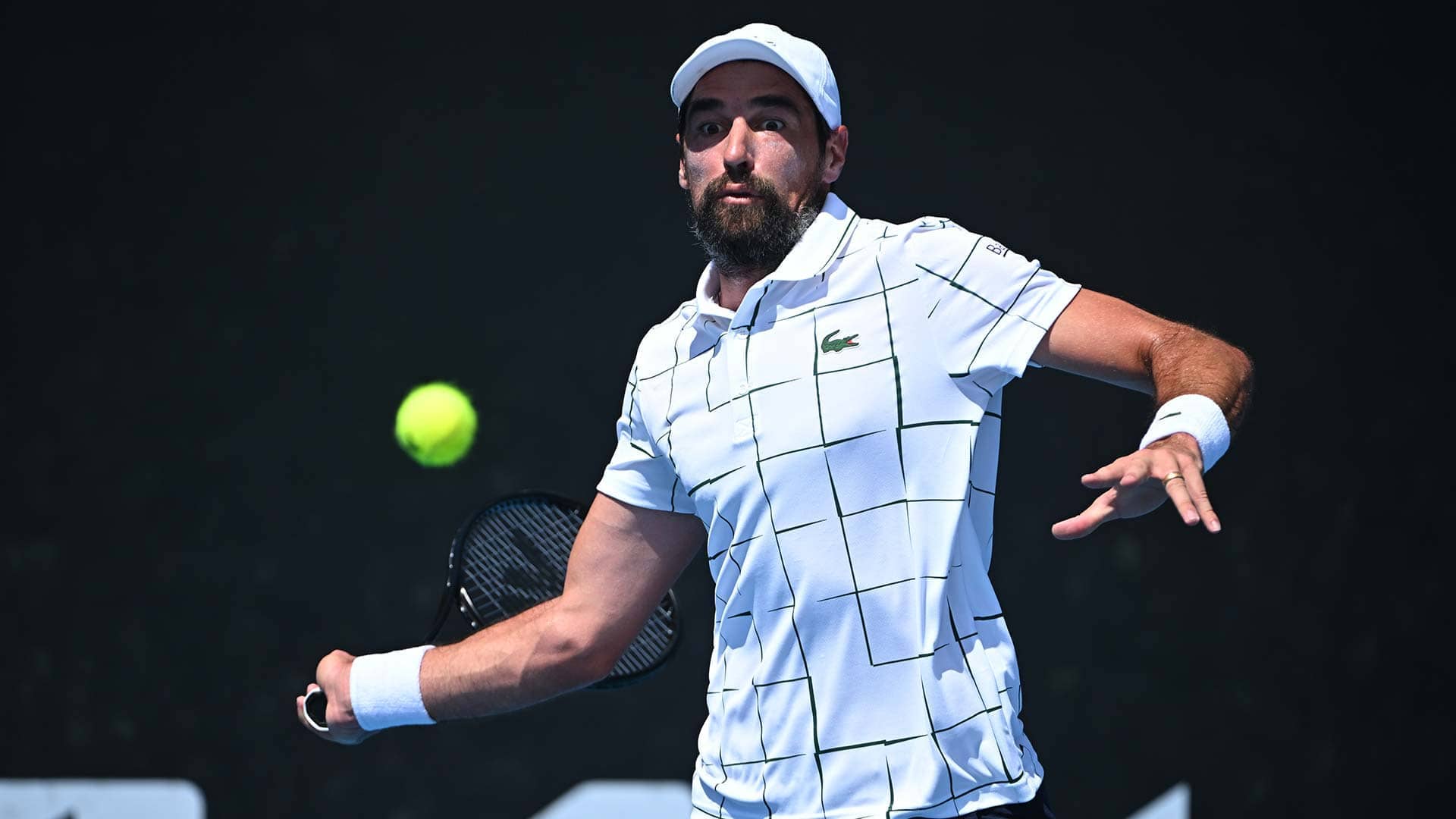 Jeremy Chardy in action at the Australian Open.