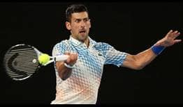 Novak Djokovic in action against Tommy Paul during the pair's Australian Open semi-final on Friday in Melbourne.