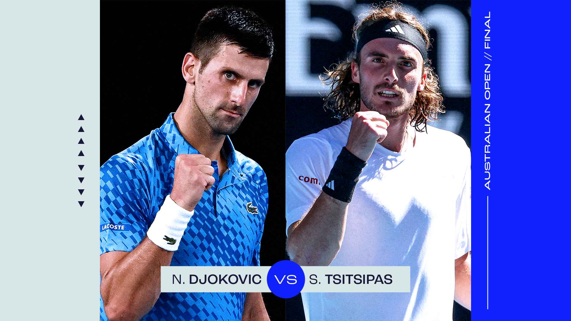 Novak Djokovic leads Stefanos Tsitsipas 10-2 in the pair's ATP Head2Head series, including nine straight wins entering the Melbourne final.