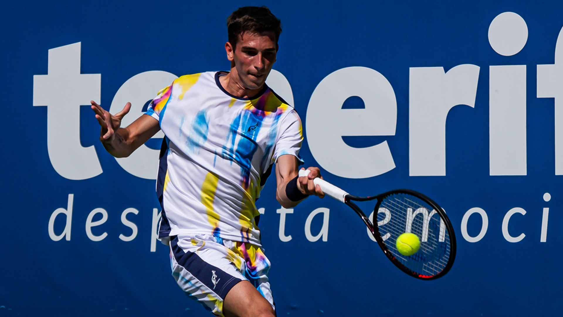 Matteo Gigante in action at the 2023 Tenerife Challenger-3.