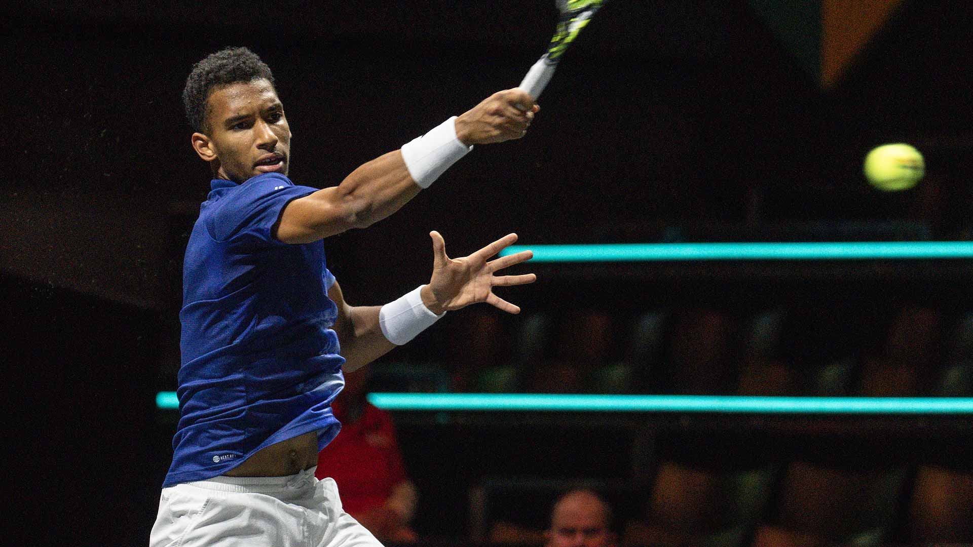 Felix Auger-Aliassime defeats Lorenzo Sonego in straight sets on Tuesday to reach the second round in Rotterdam.