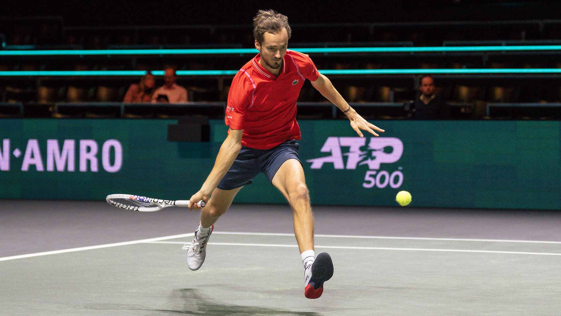 Daniil Medvedev in action against Felix Auger-Aliassime on Friday at the ABN AMRO Open in Rotterdam.