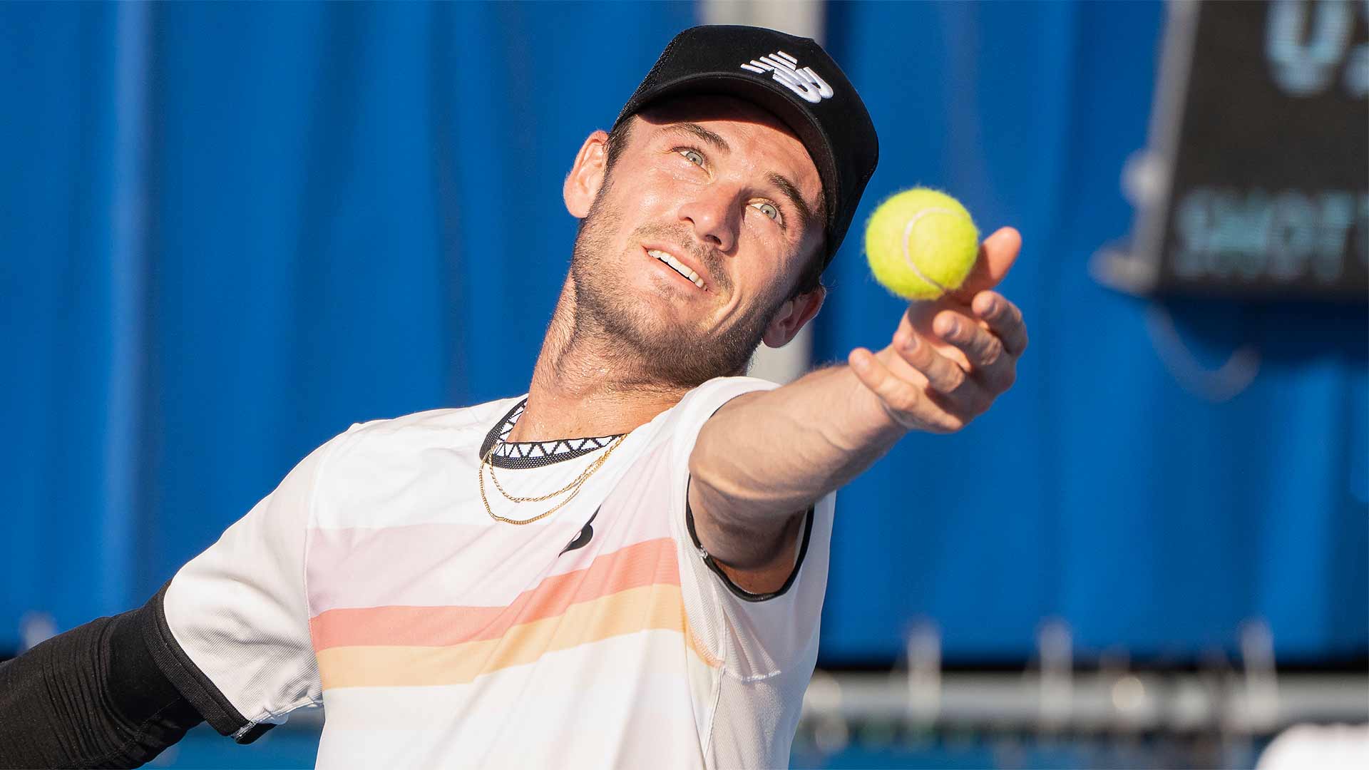 Tommy Paul in action during his opening-round victory against Denis Kudla on Thursday at the Delray Beach Open.