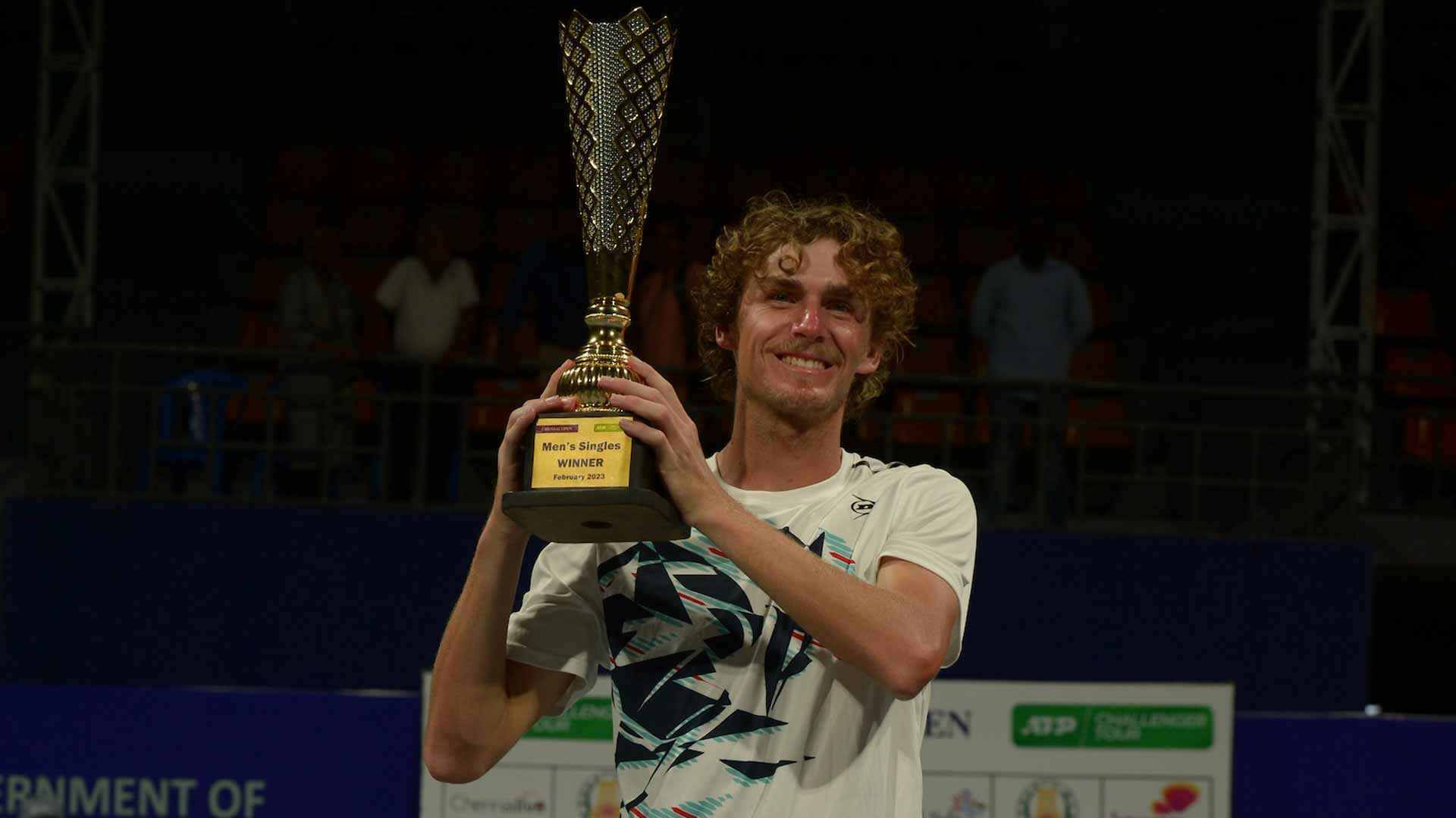 <a href='https://www.atptour.com/en/players/max-purcell/ph71/overview'>Max Purcell</a> is crowned champion in Chennai, India.