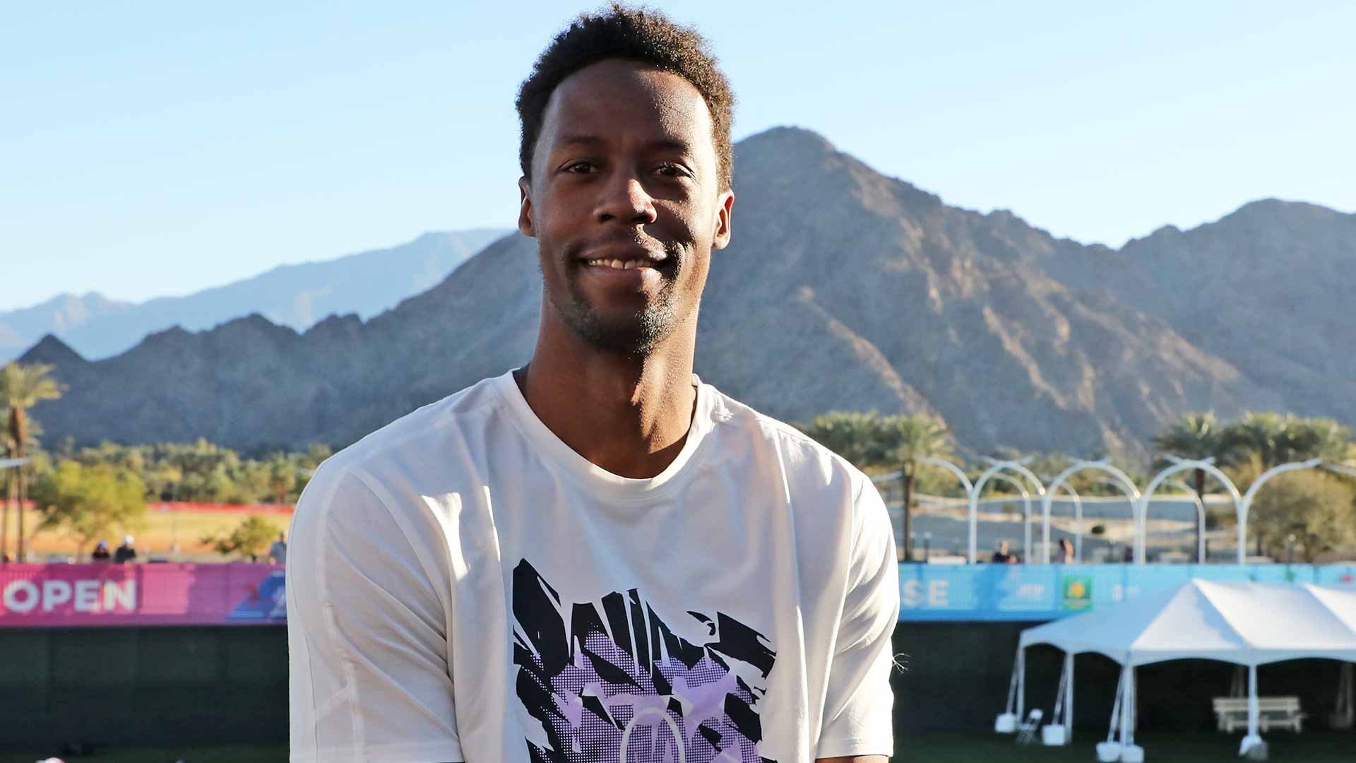 Gael Monfils is competing at Indian Wells, his first tournament in seven months.