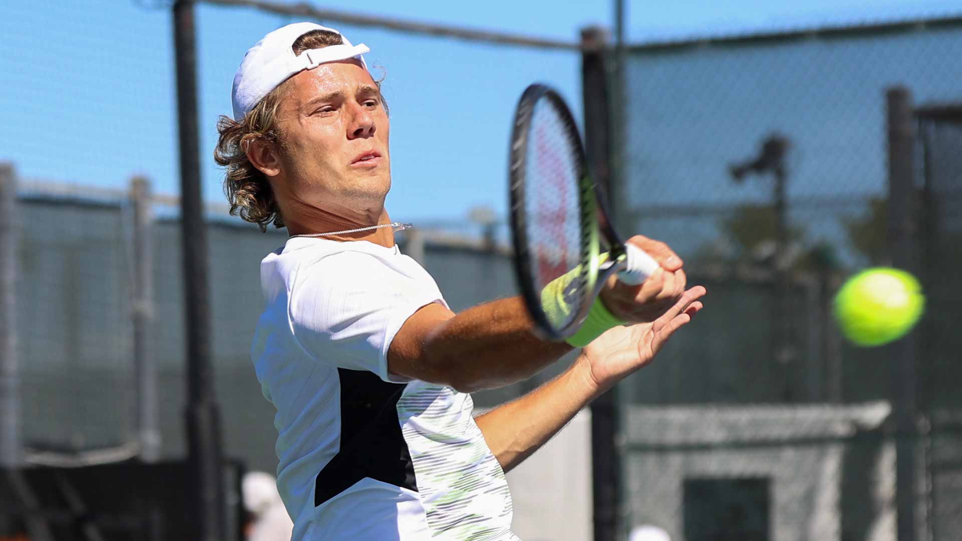 Aleksandar Kovacevic advances to the second round of qualifying at the Phoenix Challenger.