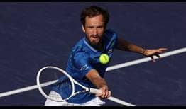 Daniil Medvedev moves well on his injured right ankle but cuts his right thumb in an eventful Indian Wells quarter-final win.