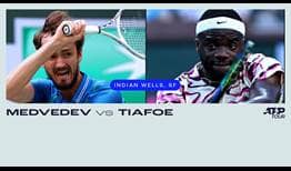 Daniil Medvedev lidera la serie ATP Head2Head ante Frances Tiafoe por 4-0.