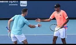 Joe Salisbury and Rajeev Ram advance to the second round of the Miami Open presented by Itau on Thursday.