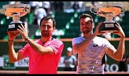 Ivan Dodig and Austin Krajicek celebrate winning their first ATP Masters 1000 title as a team.