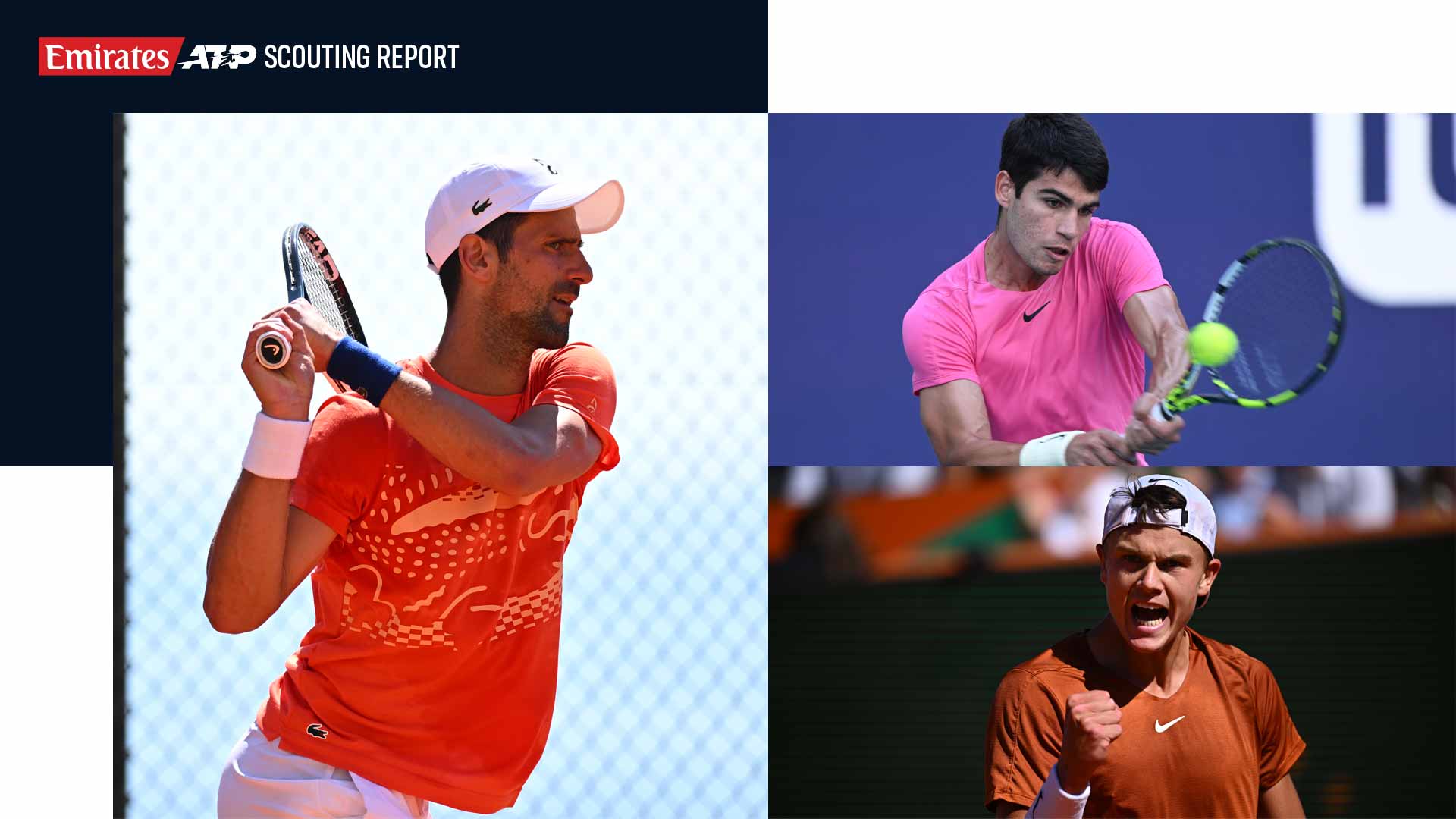 Novak Djokovic, Carlos Alcaraz y Holger Rune estarán en acción esta semana.