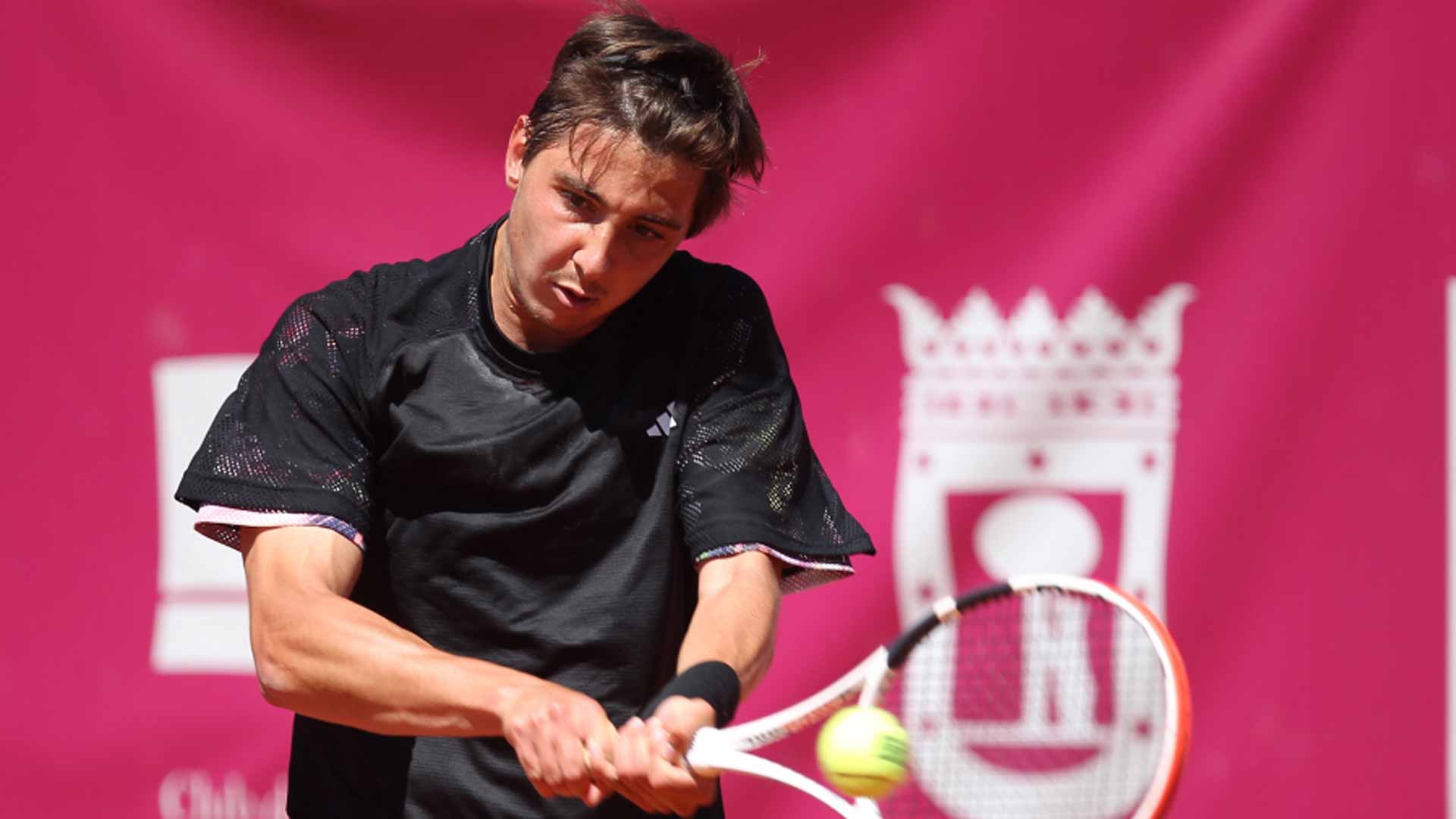 Alexander Shevchenko in action at the Madrid Challenger.