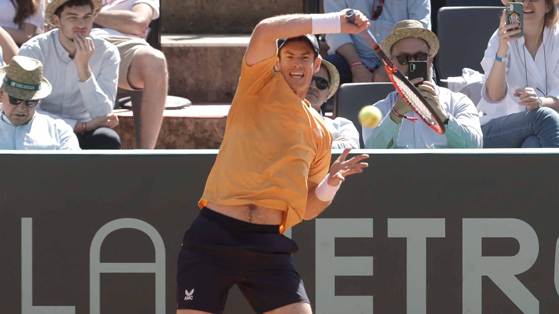 Andy Murray in action at the Aix-en-Provence Challenger.