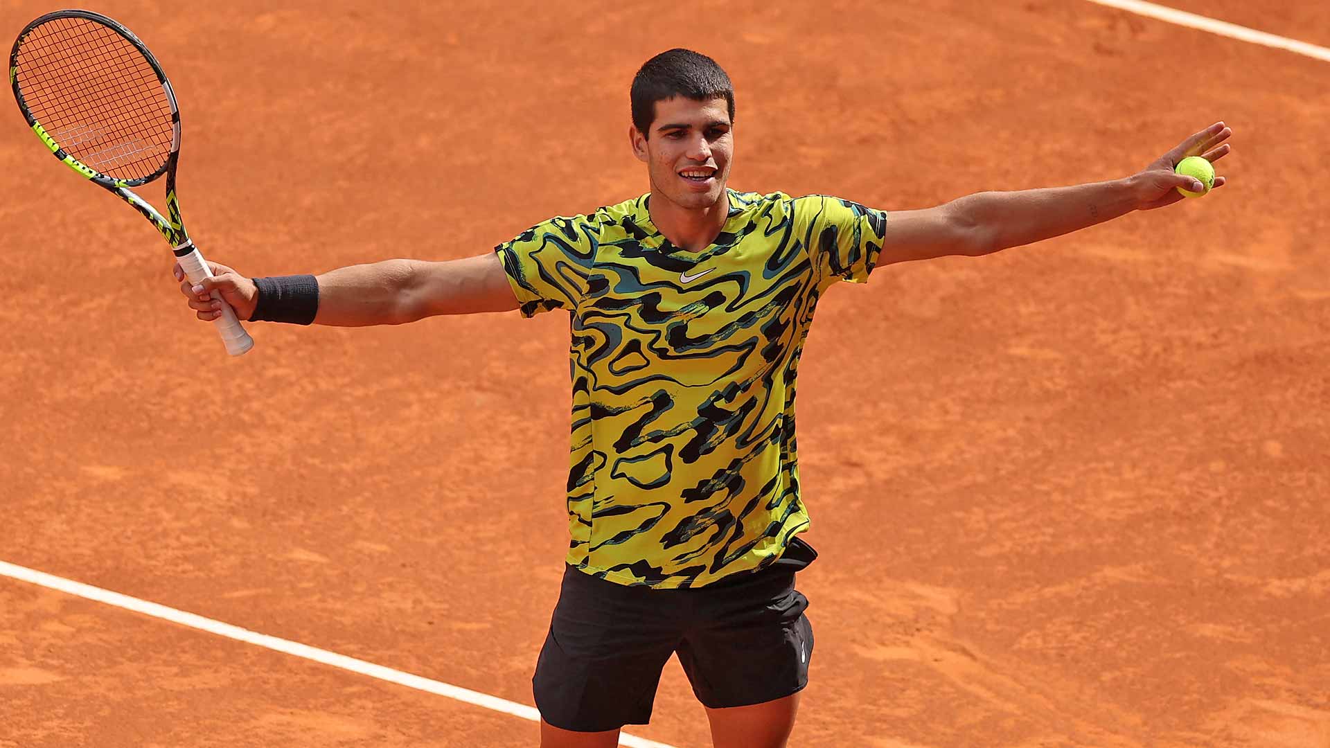 Carlos Alcaraz is two wins from successfully defending his Madrid title.