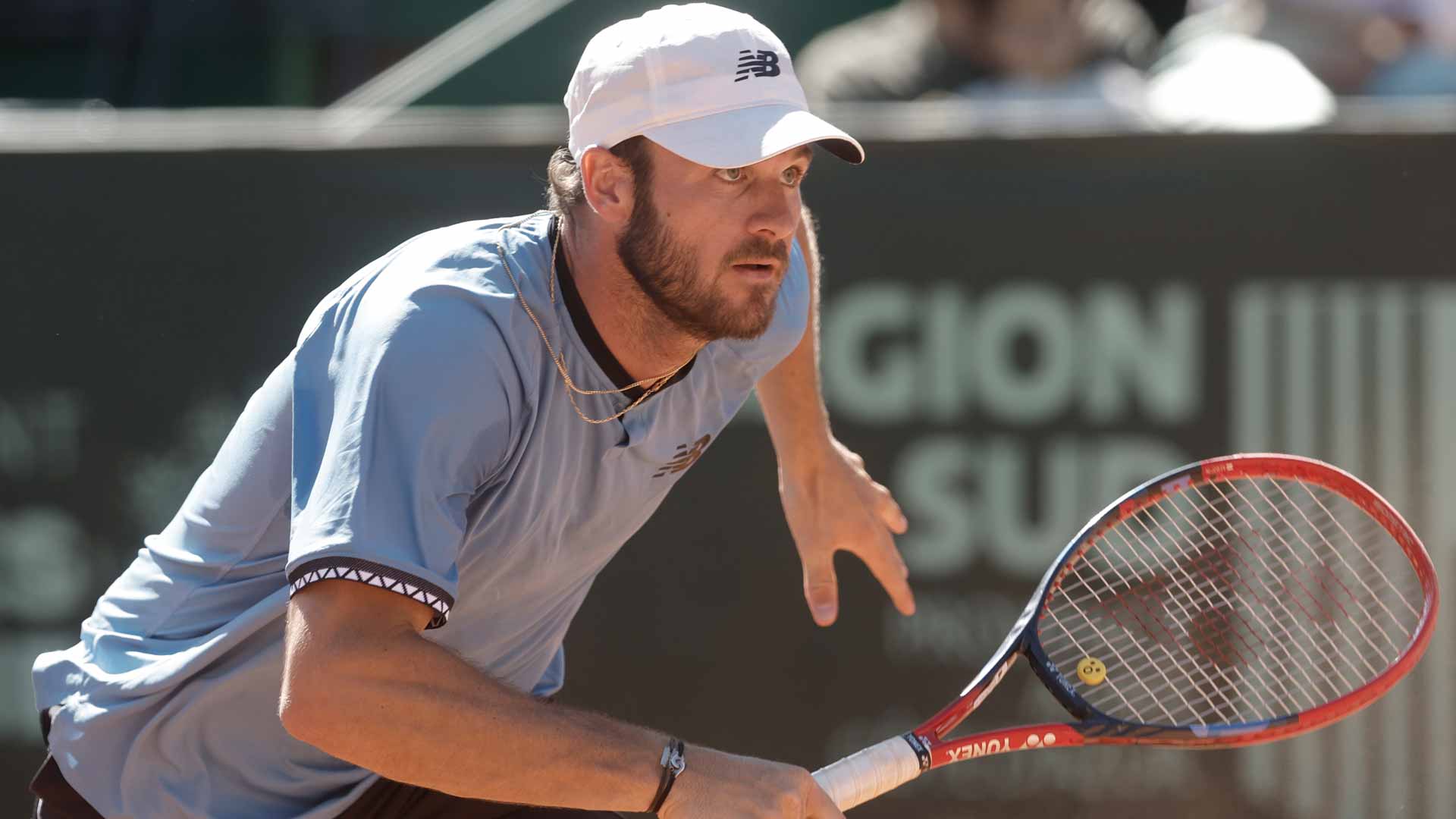 Tommy Paul during Thursday's action at the Aix-en-Provence Challenger.