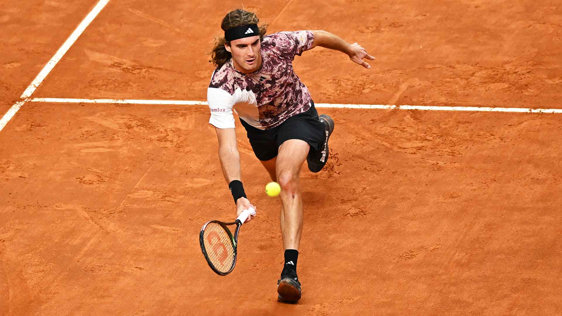 Stefanos Tsitsipas in action on Saturday in Rome.
