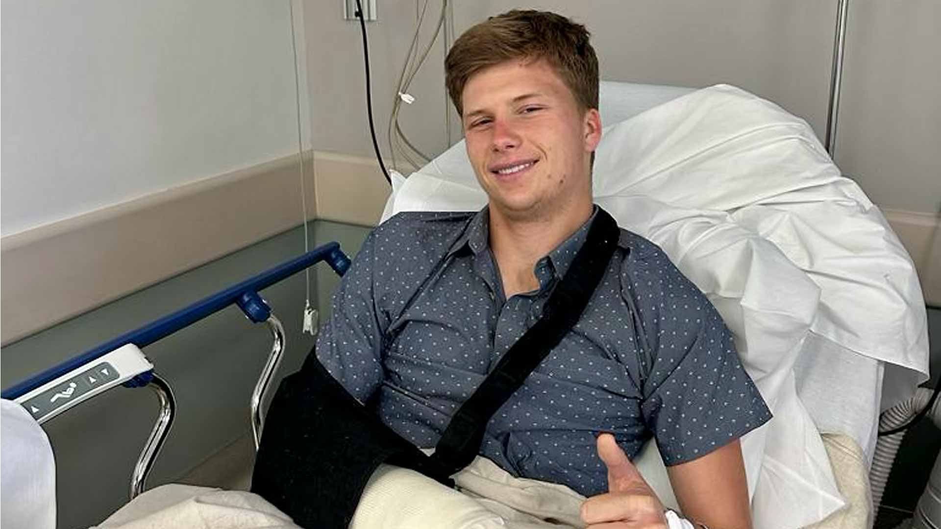 Jenson Brooksby undergoes successful right wrist surgery, performed by Dr. Steven Shin.
