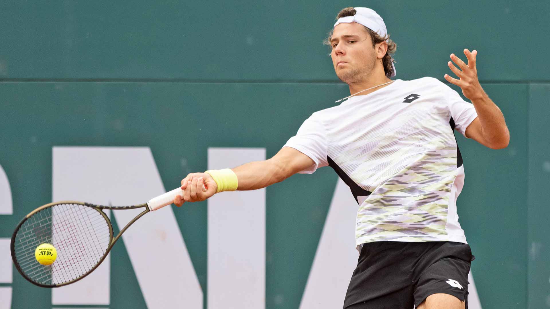 <a href='https://www.atptour.com/en/players/aleksandar-kovacevic/k0az/overview'>Aleksandar Kovacevic</a> in action at this month's ATP Challenger Tour 175 event in Cagliari.