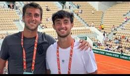 Tomás Etcheverry y Thiago Tirante, amigos desde pequeños, debutan este lunes en Roland Garros.