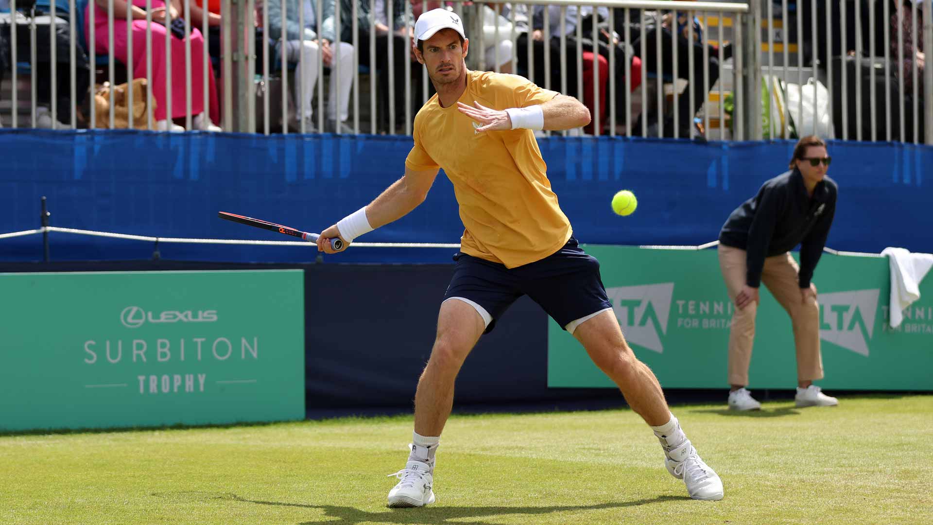 Andy Murray in action at the Lexus Surbiton Trophy.