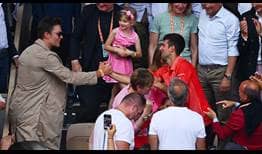 Tom Brady congratulates Novak Djokovic.