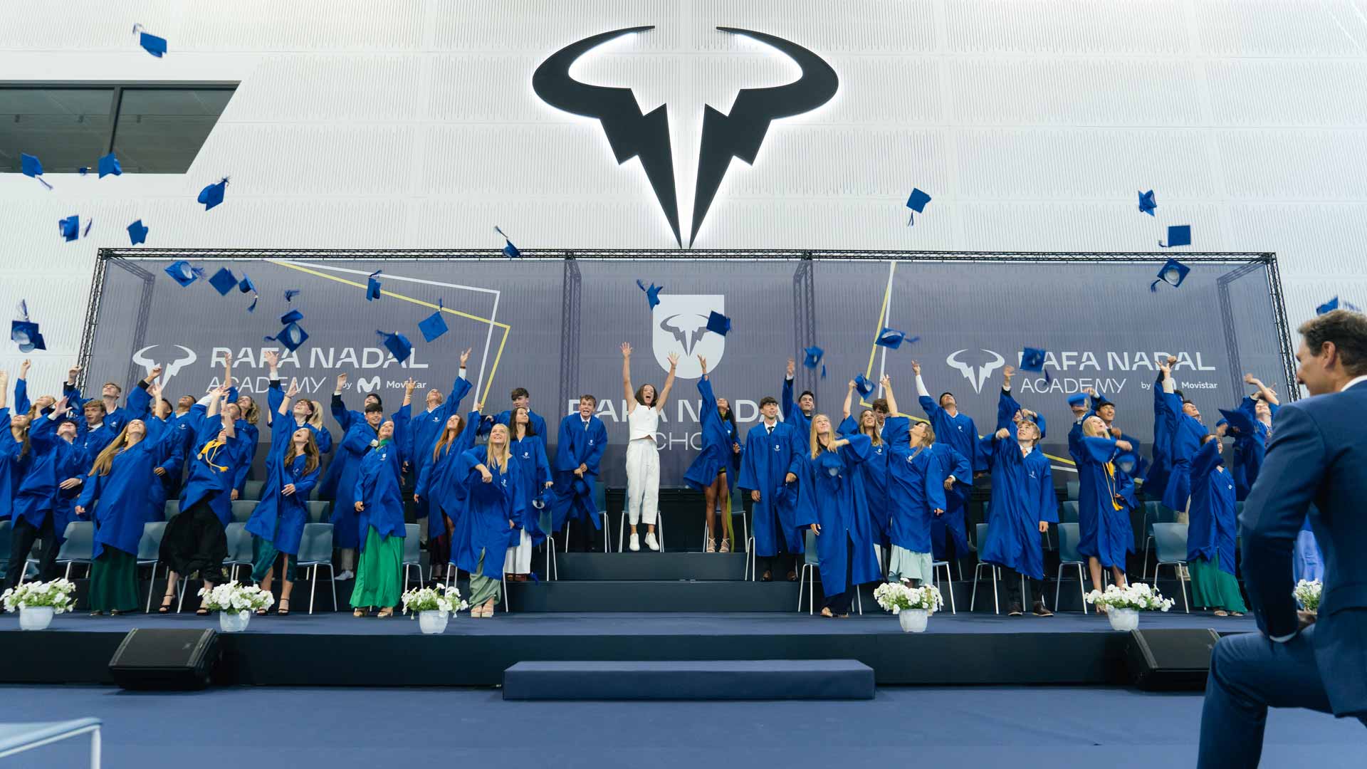 Rafa Nadal Academy Class of 2023 students celebrate their graduation.
