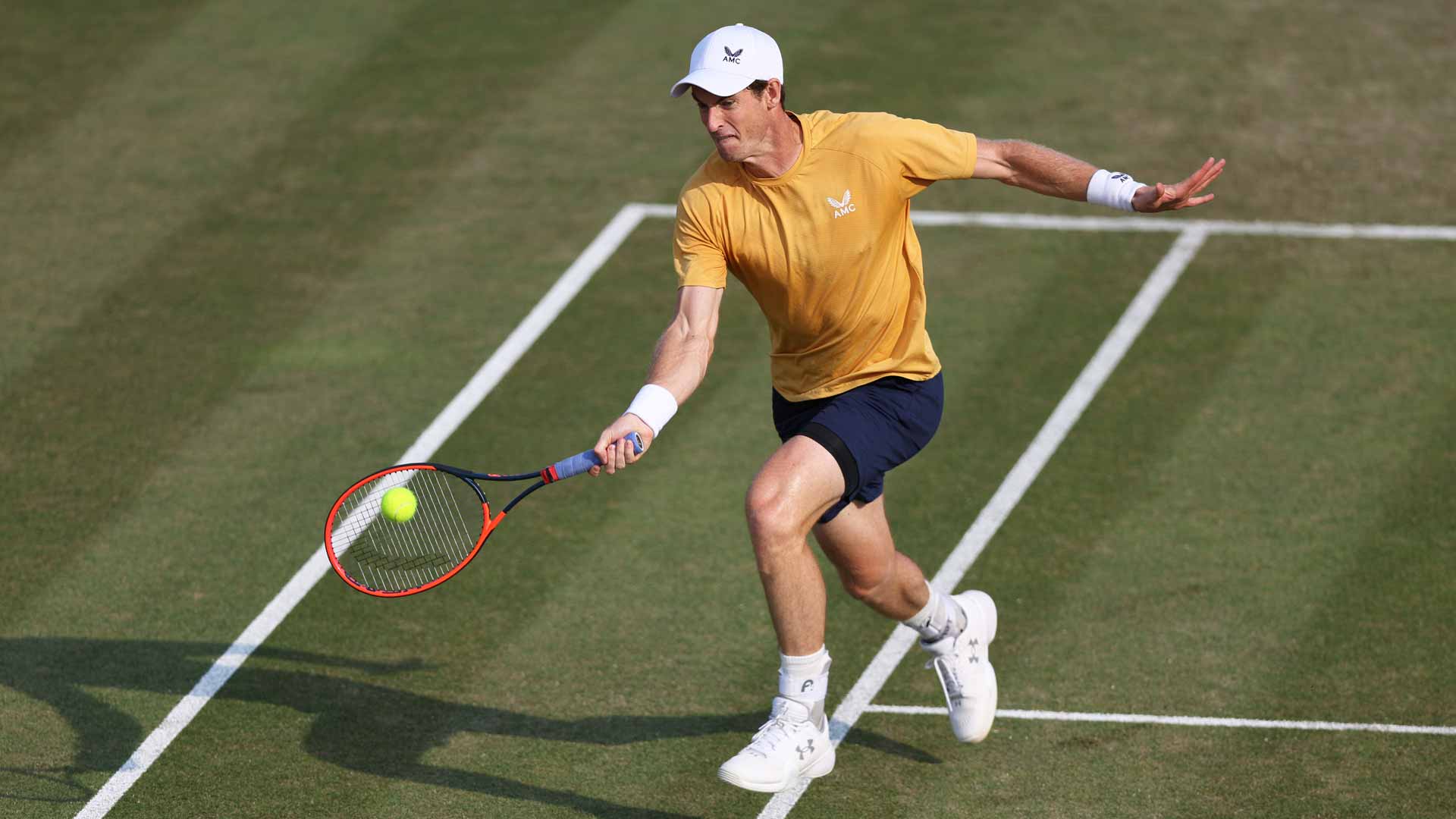 Andy Murray in action at the Nottingham Challenger.