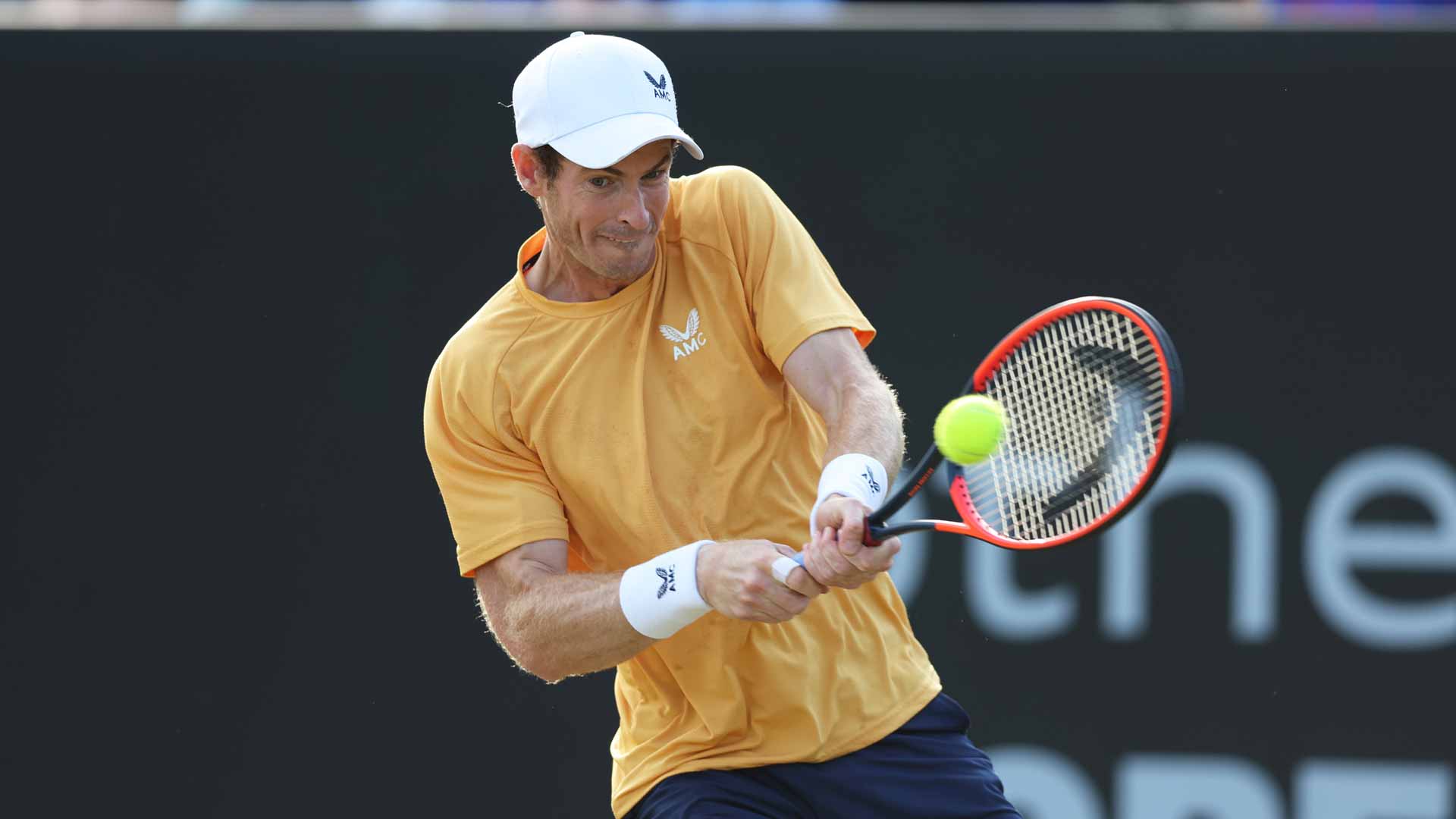 Andy Murray in action at the Rothesay Open.