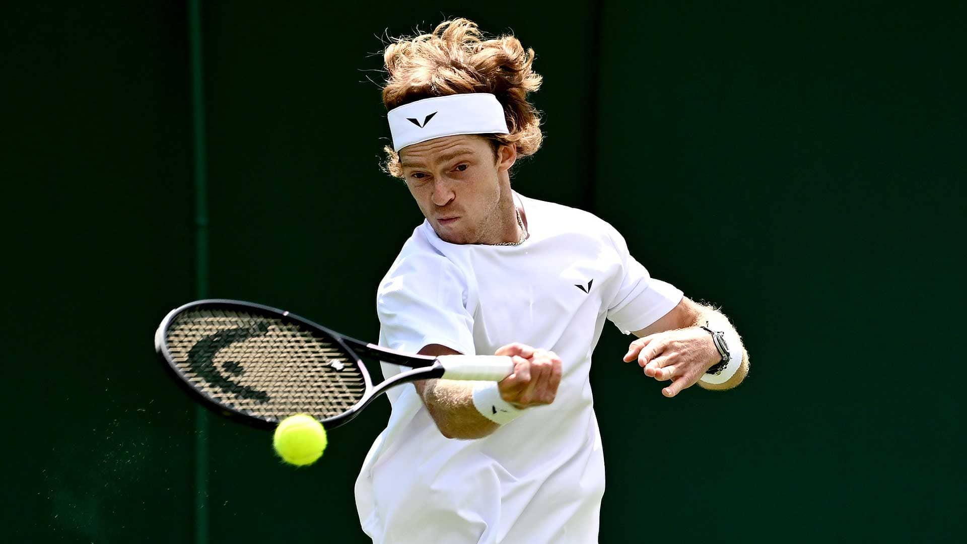 Andrey Rublev defeated Max Purcell in his first-round match at Wimbledon.