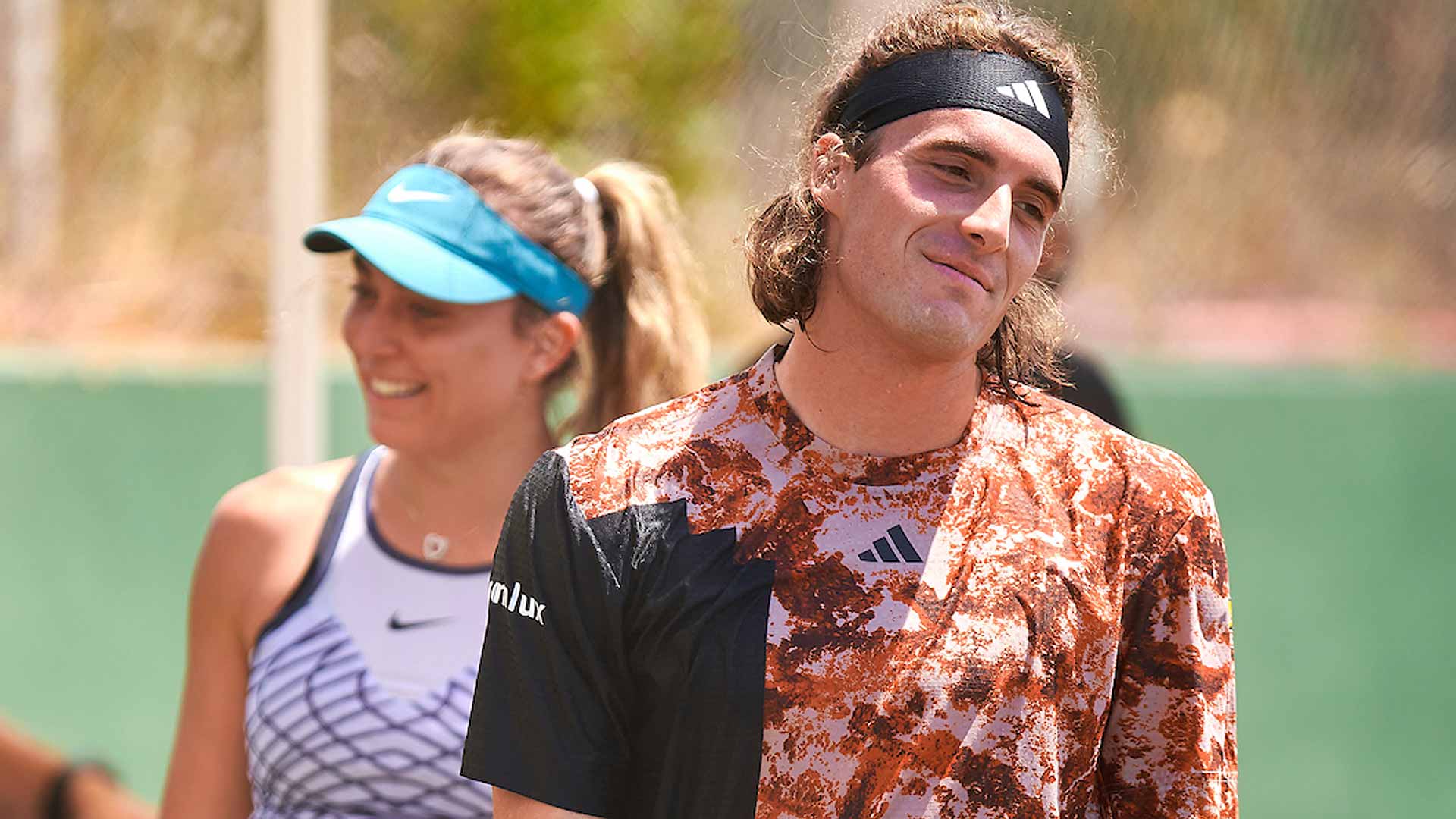 Paula Badosa and Stefanos Tsitsipas practised together last week at the Mallorca Championships, where Tsitsipas competed in the ATP 250 event.